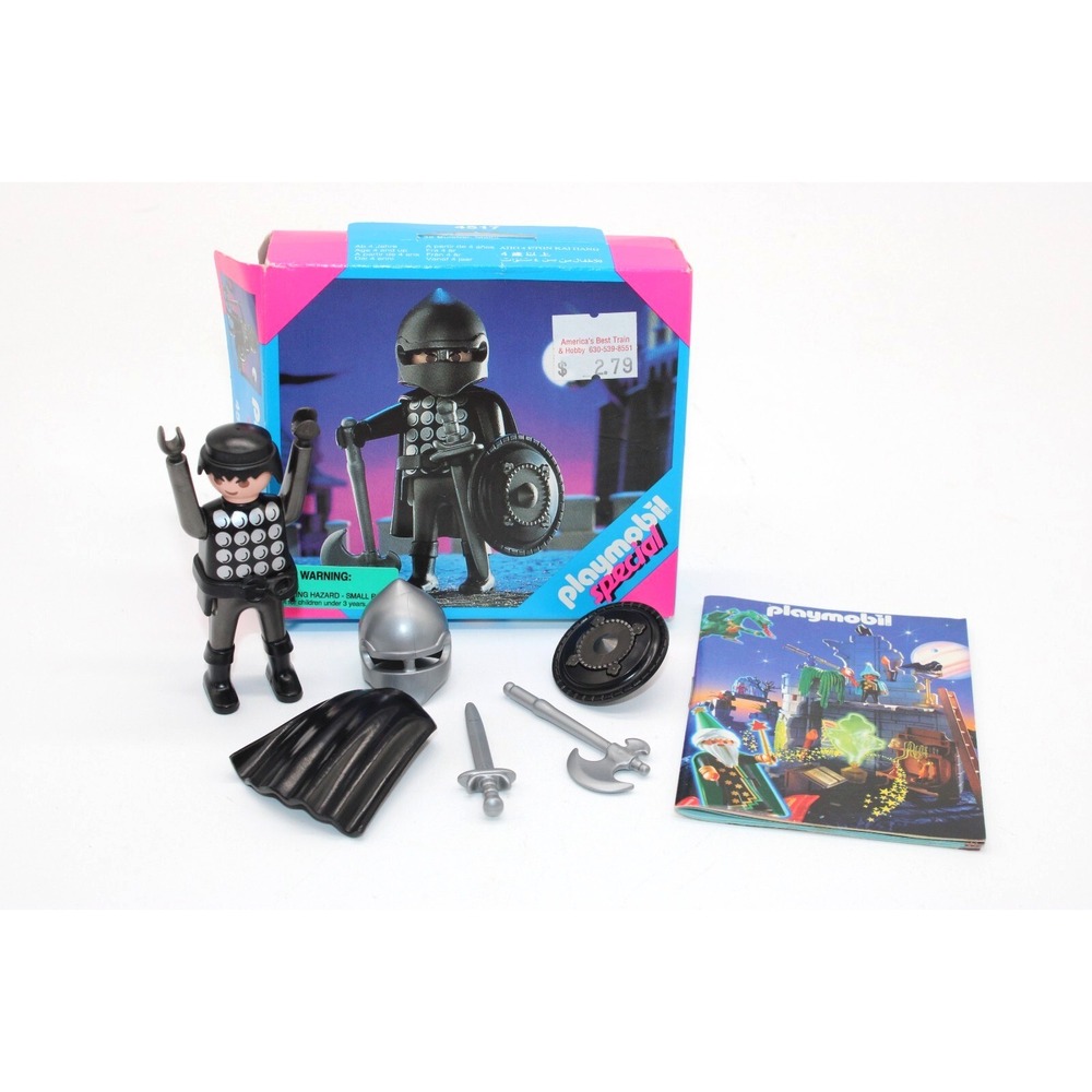 Vintage 1995 Playmobil Special 4517 Black Knight Warrior w/Manual + Box COMPLETE
